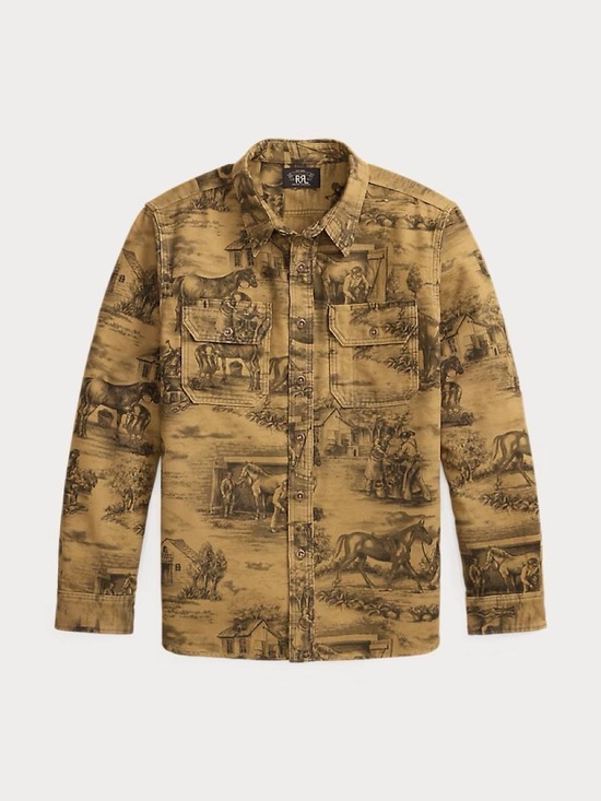 Ralph Lauren Double RL Other - Ralph Lauren Double RL Men's Tan Scenic Print Shirt Jacket